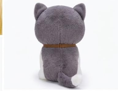 Image of CCute Cat Soft Toy 25 cm | Grey & White Kitty Plush Toy with Bell | Ultra Soft Stuffed Animal for Kids | Kawaii Cat Teddy Doll | Birthday Gift for Boys & Girls