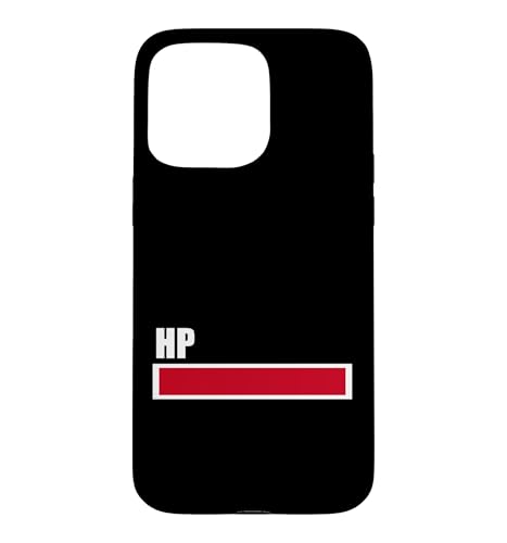 HP���^�� �������� �̗͑S�� ���� �m�[�_���[�W �Q�[�� HP�o�[ ���C�t100% �� ���J���[ �����Y ���f�B�[�X �X�}�z�P�[�X iPhone 15 Pro Max �p