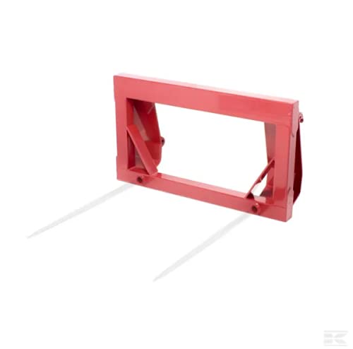 Kramp Ballentransportgabel mit 1100mm Frontladerzinken, Rot, 2 Zinken, 700kg Tragfähigkeit, Euroaufnahme FT2050