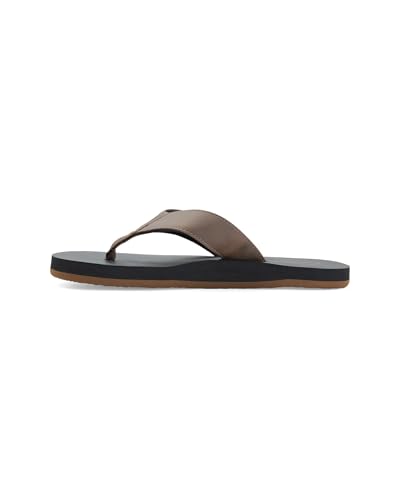 Image of Volcom Men's Daycation Flip Flop Sandal - Soft Brushed Recliner Comfort Foam Footbed, Black /Black, 8
