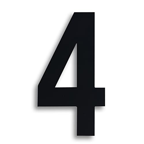 Ywonoby Numéros de boîte aux lettres 3D autocollants en métal inoxydable pour numéros de porte, numéros d'adresse, noir (4)