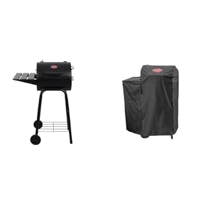 Char-Griller® Patio Pro Charcoal Grill and Smoker with Cast Iron Grates, 250 Cooking Square Inches and Char-Griller 6060 Patio Pro Charcoal Grill Cover