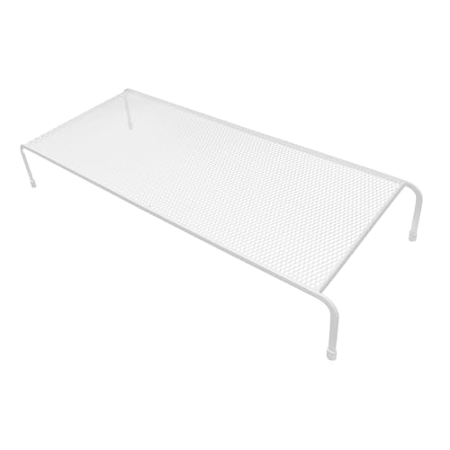 Soporte elevador para monitor de malla de hierro blanco 2