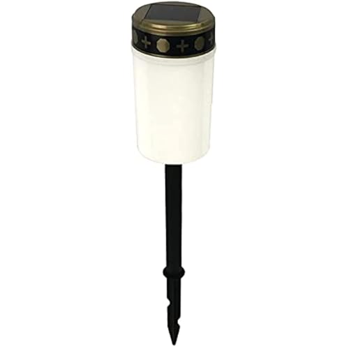 XzhixiangKing Lampada da cimitero, luci eterne per tombe a energia solare, impermeabile, luce decorativa rituale, luce commemorativa (bianco)