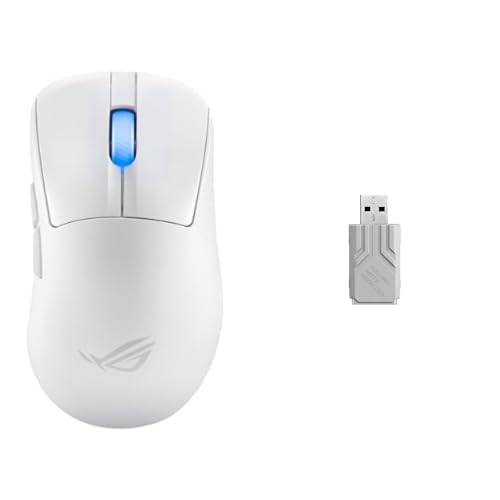Image of ASUS ROG Keris II Ace 54g Wireless Gaming Mouse (White) + ROG Polling Rate Booster - 42K DPI, 8000Hz, Tri-Mode Connectivity Bundle