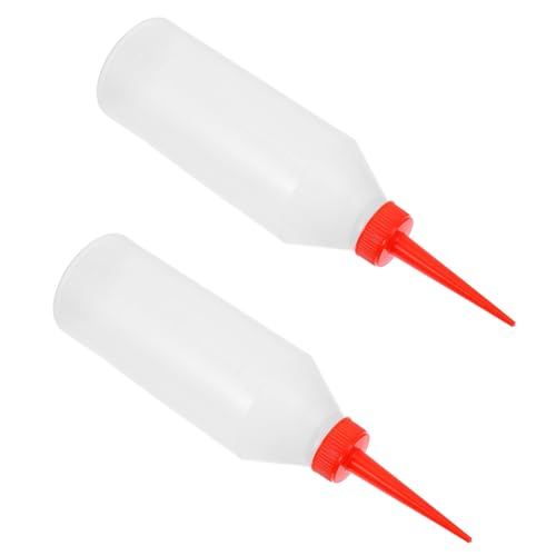 Parliky 2個 油壺 精密赤ノズル付きプラスチック製スクイーズボトル ミシン 機械用オイルディスペンサー 精密塗可能で携帯便利 家 旅行用
