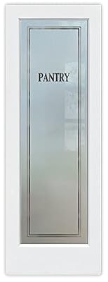 Frosted Glass Pantry Door - Classic - 1D Negative Frosted - Traditional - 24" x 96" - Book/Slab Door - Primed