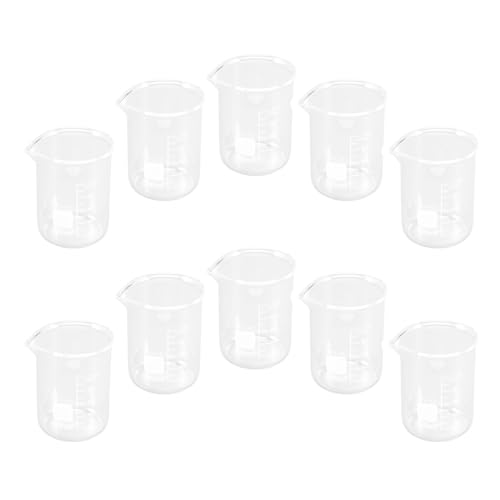 BESPORTBLE Lot de 10 Béchers en Verre Doseur 100 Ml Verres Doseurs Gradués pour Liquides Balance Précise Ustensiles Cuisine Pratiques et Faciles à Nettoyer