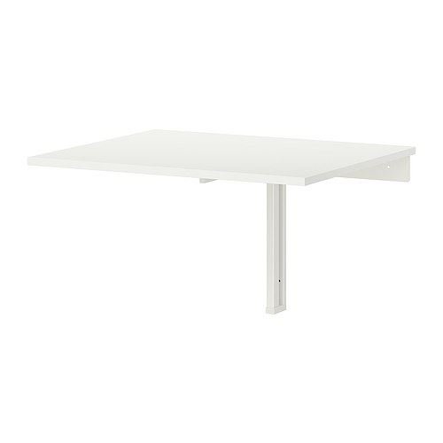 NORBERG - Mesa de pared con hojas abatibles, color blanco