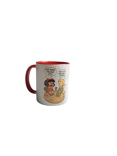 Tasse Petit Prince et Mafalda - Tasse en céramique 350 ml avec phrases philosophiques et illustration littéraire - Cadeau original pour lecteurs, enseignants, amis ou fans d'humour graphique – vue 2
