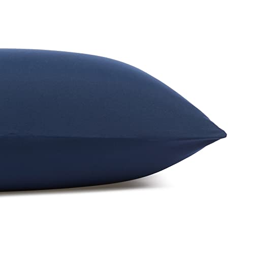 Amazon Basics Lightweight Super Soft Breathable Brushed Microfiber 4 Piece Bed Sheet Set with 14-Inch Deep Pockets, Wrinkle Resistant, Queen, Navy Blue, Solid by Amazon Basics - Image 5