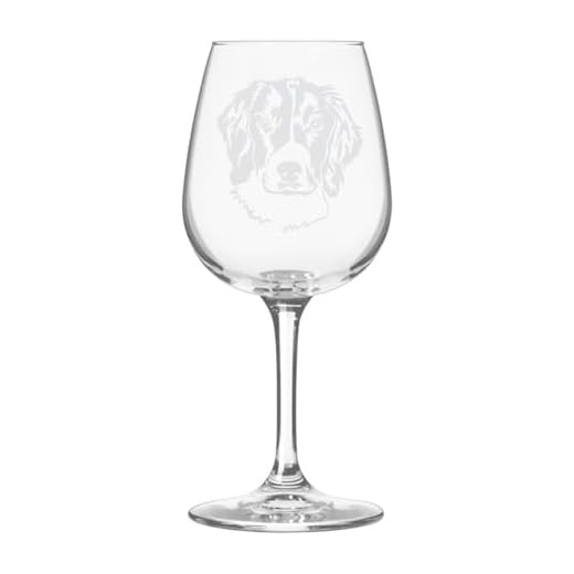 Etched Laser Art Personalized Dog Themed Etched Wine Glass - Custom Dog Breed Wine Glasses for Pet Lovers, Personalized Birthday Gift for Men & Women - English Springer Spaniel, 12.75 oz
