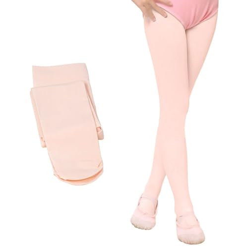 ONTYZZ Medias Ballet Niña Media 90D Mallas de Ballet Mujer con Pie Albaricoque-1 par 6-9 años