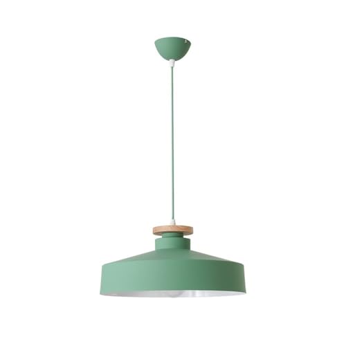 Lustre industriel vintage vert en aluminium E27 pour salon et cuisine