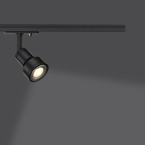 SLV PURI | LED Schienen-Strahler, Dreh- und schwenkbarer 1-Phasen-Strahler, Deckenstrahler, Deckenleuchte, Schienensystem, Innenbeleuchtung | GU10, inkl. 1Phasen-Adapter, Schwarz