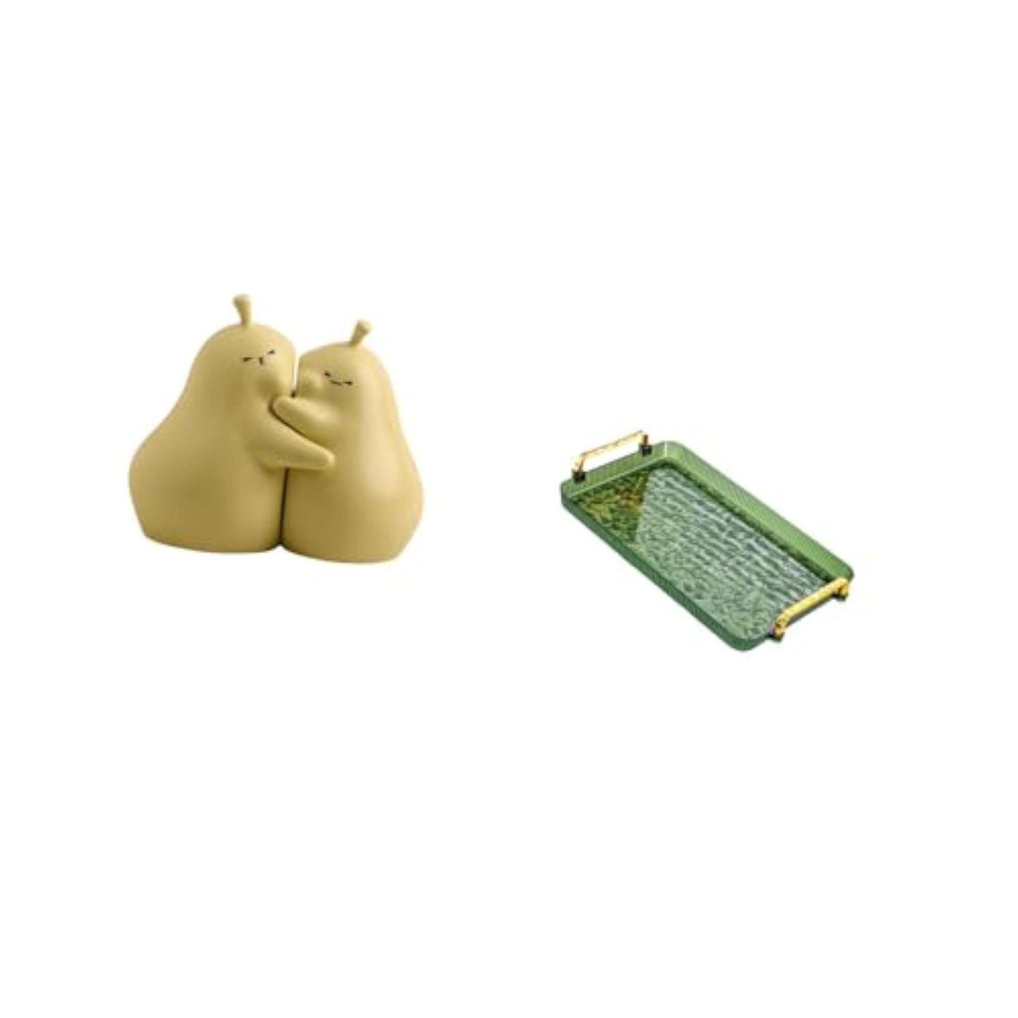 Hugging Pear Ceramic Book Stand and Dessert Plate Tray