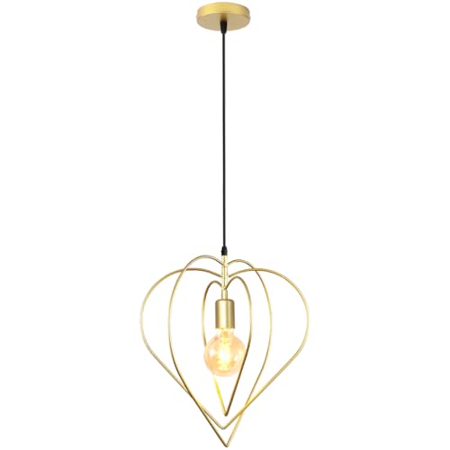 iDEGU Lustre Suspension Moderne Suspension Luminaire Design Cœur 360° Réglable Abat-jour Plafonnier E27 Métal Lampe de Plafond pour Enfants Chambre Décor...