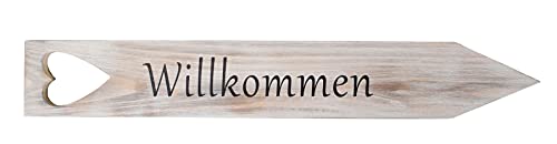 levandeo Gartenstecker Willkommen H47cm Holz Schild Garten Gartendeko...