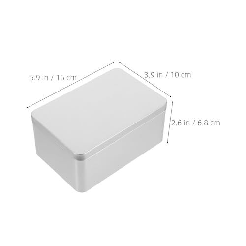 Caja de almacenamiento de metal con diseño elegante y acabado plateado rectangular 3
