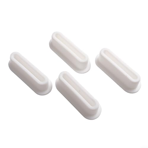 Juego de 4 tapones ovalados para fregadero, cubierta de silicona para lavabo, tapón de desagüe decorativo reutilizable, color blanco