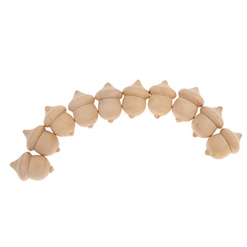 AMLESO 30 pçs/conjunto de bonecas de madeira inacabadas, formato bolota DIY pintura mancha bonecas a