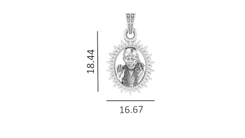 Pendentif argent sterling Sai Baba avec collier perles pour le quotidien - 3