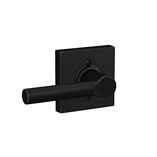 SCHLAGE F170 BRW 716 COL Broadway Lever with Collins Trim Non-Turning Dummy Door Handle, Aged Bronze