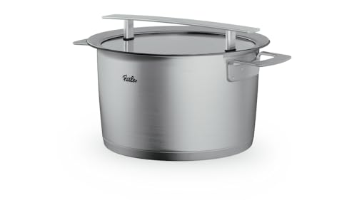 Fissler Phi Collection hoher Kochtopf (24 cm, 6,5 L) mit Glasdeckel – extra großer Edelstahl-Topf, induktionsgeeignet, energiesparend, Premium Qualität Made in Germany