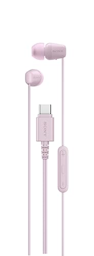 Sony IER‑EX15C USB‑C Wired Earbuds with Mic – Lightweight In‑Ear Headphones for Android, iPhone, Laptop & PC – Tangle‑Free Cable, Clear sound – Perfect for Travel & Everyday Use – Pink