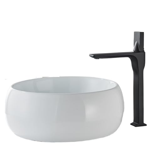 Grifo de lavabo alto con control monomando de agua fría y caliente en latón ORB