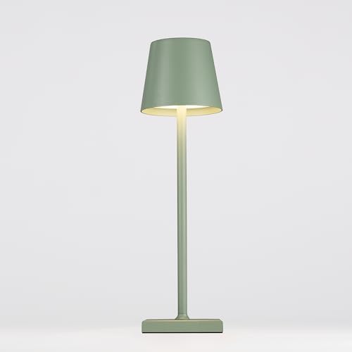 La Luz 13 inch Cordless Table Lamps 5200 mAh Battery Operated Lamp, USB-C Port Rechargeable Lamp 3.5W Touch Light LED Table Lamp, 3-Way Dimmable Aluminum Cordless Lamp for Bedroom/Patio/Reading/Desk