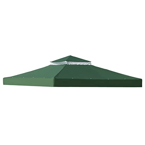 Double Tier Gazebo Canopy Replacement with Air Vent - Waterproof Garden Pavilion Cover for Outdoor Grill Shelter