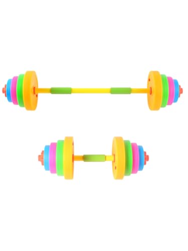SUPVOX Adjustable Barbell for Boys and Girls Lightweight Dumbbell Barbell Set for Toddler Boys and Girls Dumbbell Toy Bright Design