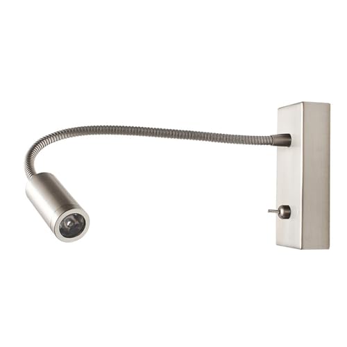 Lámpara de lectura de cabecera LED 3W para leer sin molestar con flexo de níquel de base cuadrada