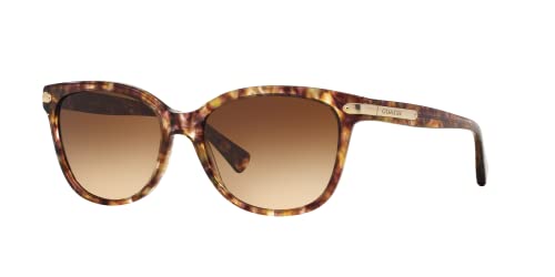 Coach HC8132 Sunglasses, Light Brown Confetti Tortoise/Brown Gradient, 57 mm