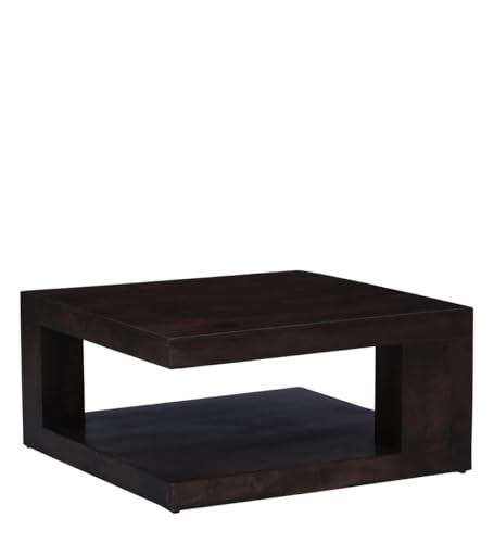 Image of Solid Sheesham Wood Centre Coffee Table | Handcrafted Wooden Center Table for Living Room, Bedroom, Office, Hall & Outdoor Garden | Premium Walnut Finish | Durable & Stylish Furniture