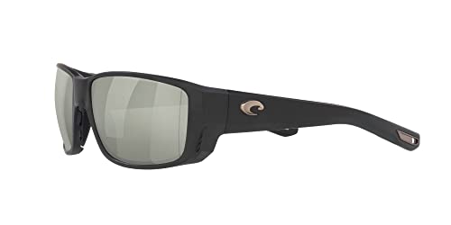 Image of Costa Man Sunglasses Matte Black Frame, Blue Mirror Lenses, 60MM