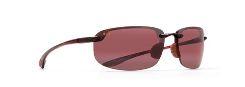 Maui Jim Men's and Women's Hookipa Polarized Rimless Sunglasses, Tortoise/Maui Rose®, Large