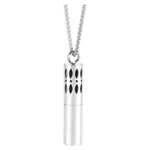 Cylindrical Aromatherapy Essential Diffuser Necklace Storage Bottle Stainless Steel Pendant Fashion Perifume Lockets Jewelry