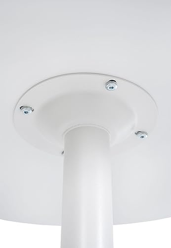 Miniatura 6 de Clp Mesa Alta De Bar Con Tablero Redondo Mesa De Soporte Alto De Metal Con Superficie Redonda De Madera I Mesa De Bar Con 60 Cm, Color:Blanco Blanco