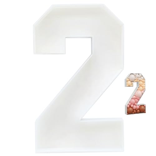  Numeri di tendone, numero 2 di mosaico per palloncini alti 3 piedi di taglio di grandi dimensioni per decorazioni per feste, oggetti di scena fotografici, decorazioni per il nuovo anno 2024 1 (s