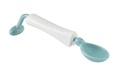 BÉABA, Cuillère d'Apprentissage Bebe 360°, Prise en main facile pour l'enfant, Airy Green