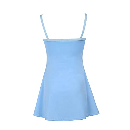 Image of Aopwsrlyi Women's Spaghetti Strap Mini Dress Sexy Sleeveless Backless Colorful Print Summer Going Out Club Party Dress