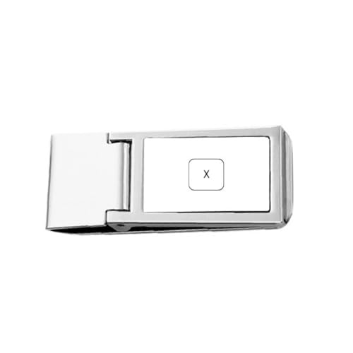Keyboard Symbol X Art Deco Fashion Slim Money Clip Stainless Holder Pocket Wallet
