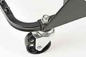 JEGS Engine Cradle with Wheels | Chevy Small Block and Big Block | Steel Construction | Black Powder Coat | 3” Heavy Duty Steel Wheels | 750 LBS Capacity | Storage Hardware Included | Easy Assembly