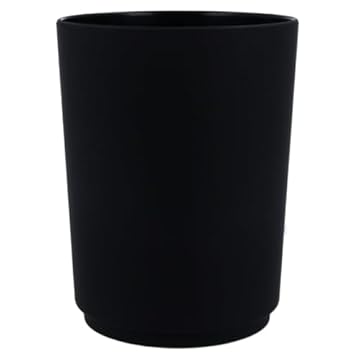 PARSA BEAUTY Bicchiere da Denti Flair Nero – Porta spazzolini Bagno Versatile e infrangibile – Igienico e Durevole, Facile da Pulire – Porta spazzolino con capacità di 250 ml – 7 x 7,3 x 9,6 cm