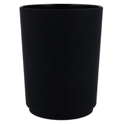 PARSA Beauty Vaso Cepillo de Dientes baño Flair Negro – Vaso versátil e irrompible para el baño – Higiénico y Duradero, fácil de Limpiar – Soporte Cepillo de Dientes 250 ml – 7 x 7,3 x 9,6 cm