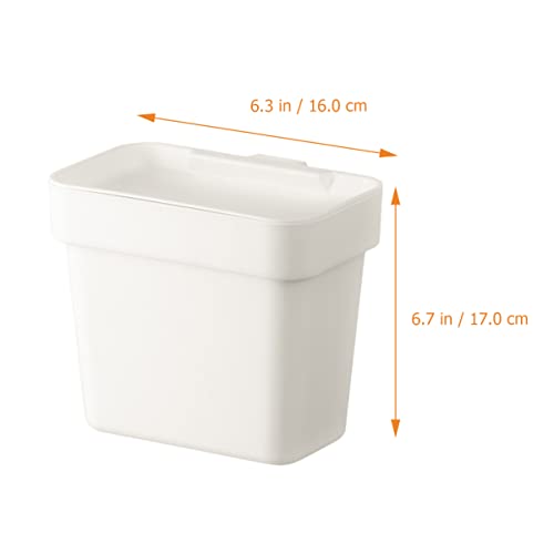 Caneca de basura rectangular colgante blanca de plástico miniatura 7
