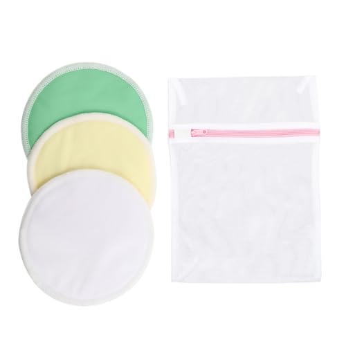 BESPORTBLE 4 Piezas Almohadillas de Lactancia Reutilizables de Tres con Esponja Interna Absorbente Cojines para Evitar Derrames Lavables Mano y Máquina para Maternidad y Cuidado Postparto de