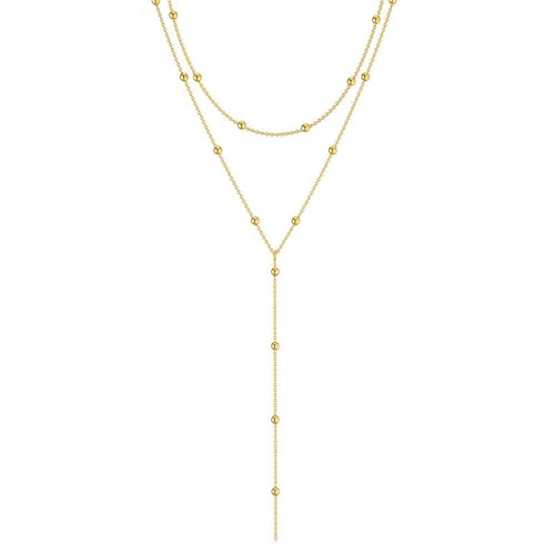 Long gold necklaces for women, Gold lariat necklace, Long chain necklace for women